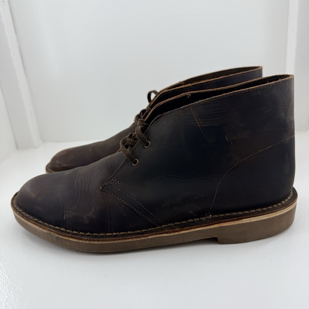 Clarks Bushacre 3 Men's Chukka Boot - Dark Brown, US Size 11 Leather Lace Up